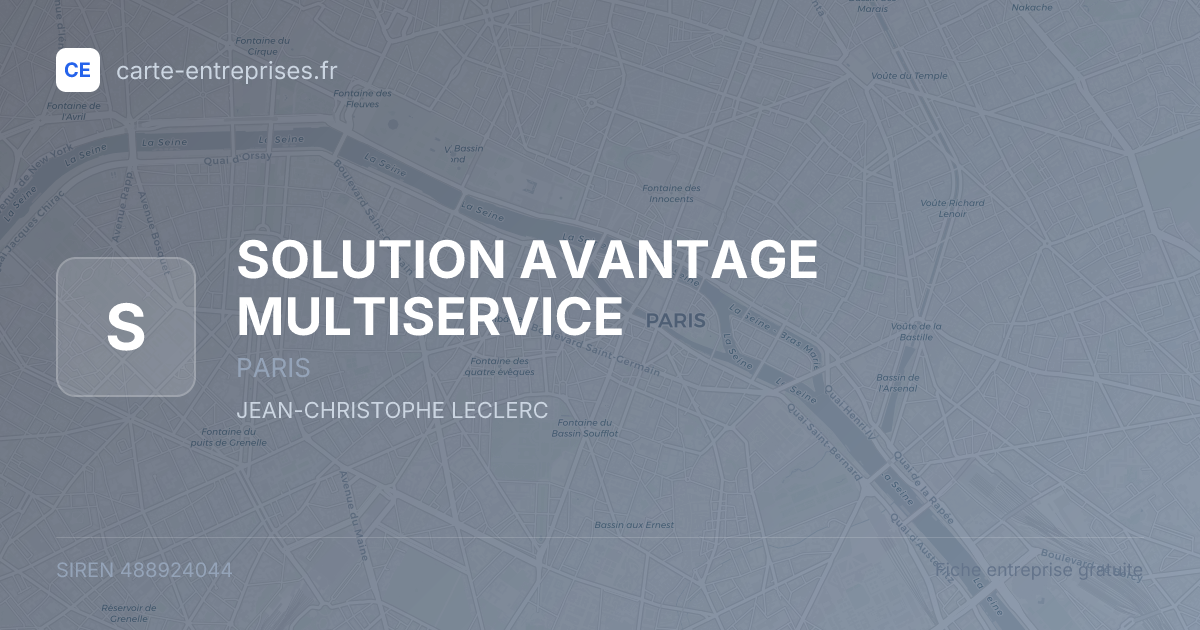 SOLUTION AVANTAGE MULTISERVICE — 488924044 — fiche entreprise