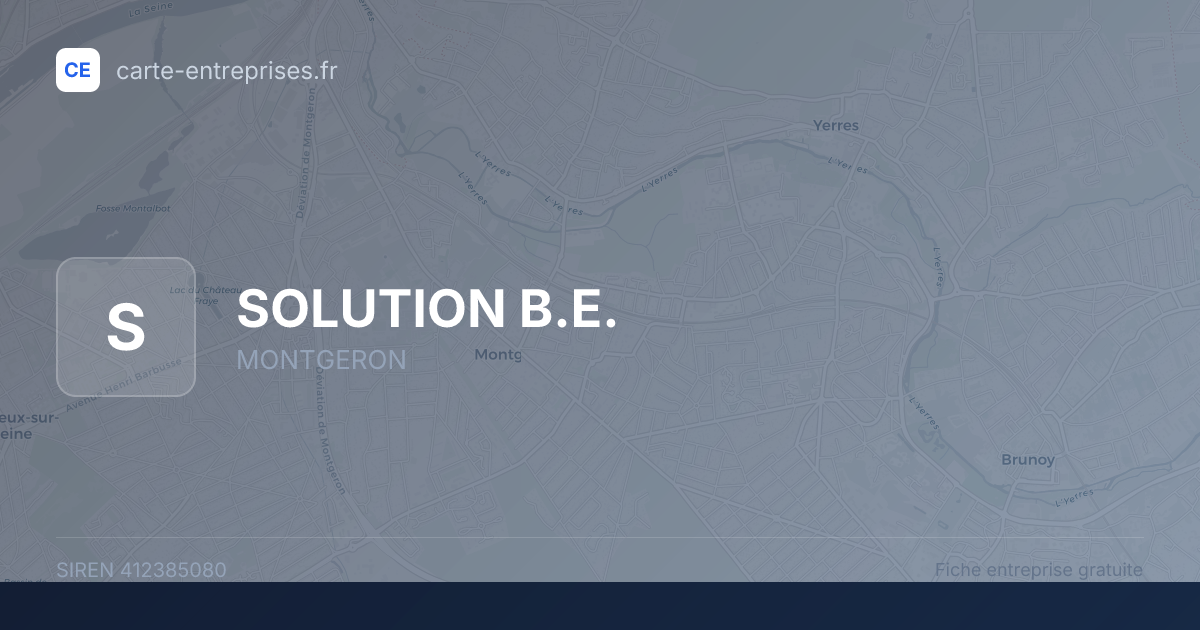 SOLUTION B.E. — 412385080 — fiche entreprise