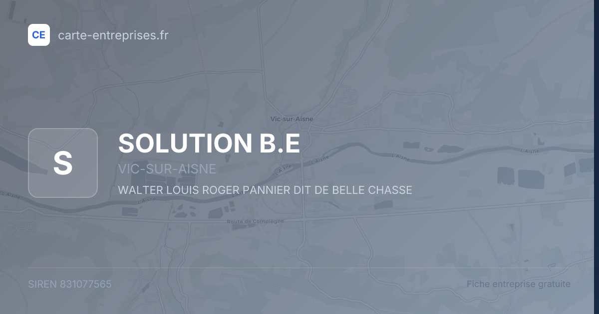 SOLUTION B.E — 831077565 — fiche entreprise