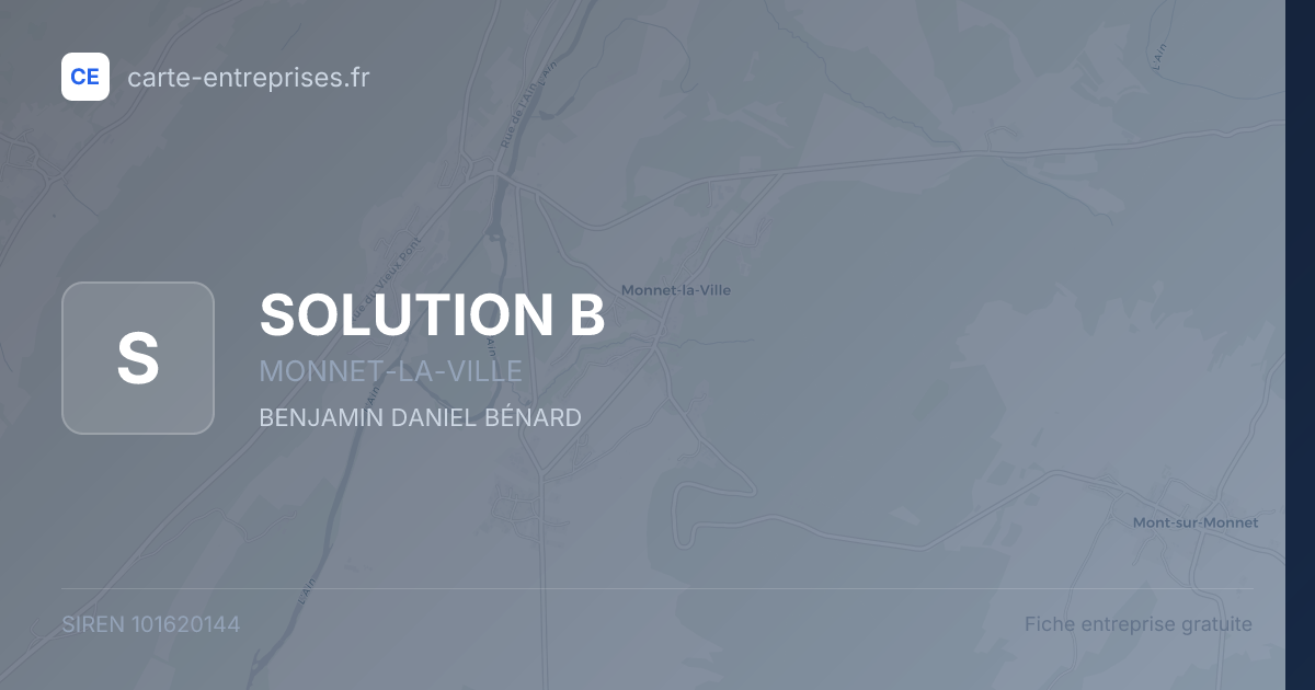 SOLUTION B — 101620144 — fiche entreprise