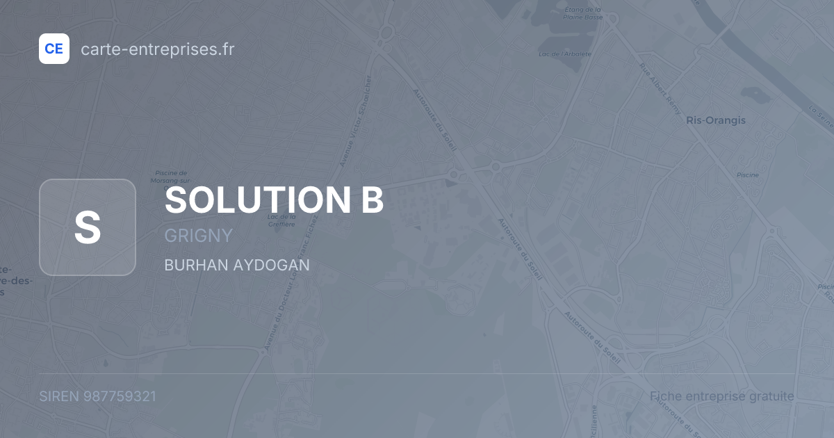 SOLUTION B — 987759321 — fiche entreprise