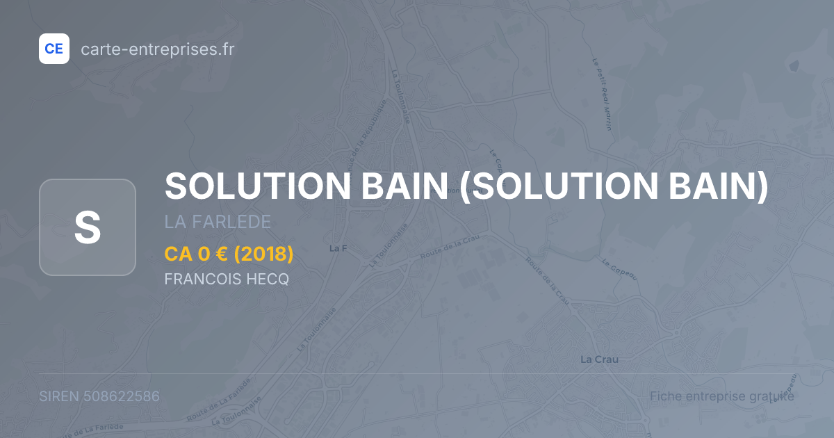 SOLUTION BAIN — 508622586 — fiche entreprise