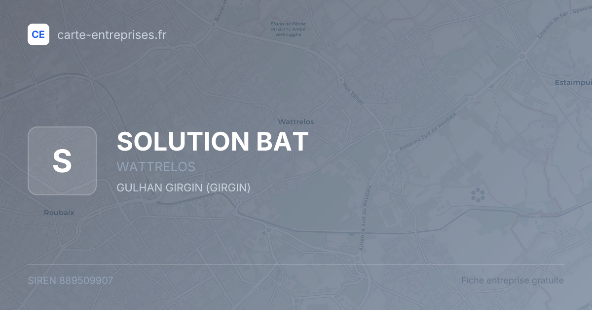 SOLUTION BAT — 889509907 — fiche entreprise