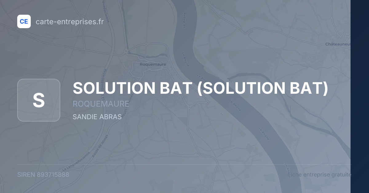 SOLUTION BAT — 893715888 — fiche entreprise