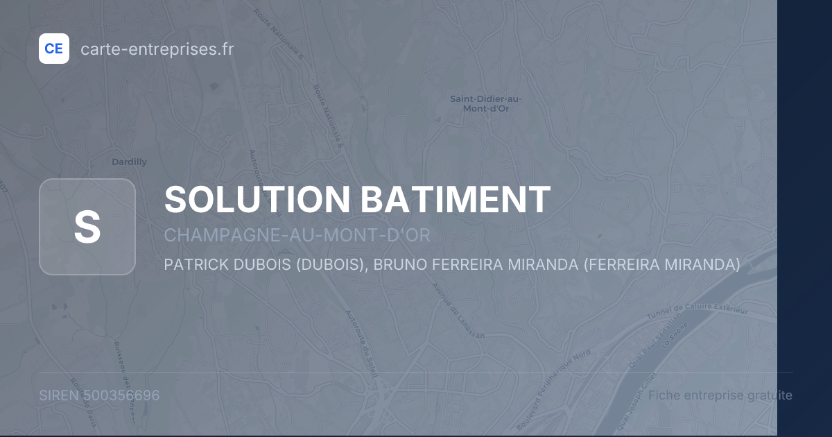 SOLUTION BATIMENT — 500356696 — fiche entreprise
