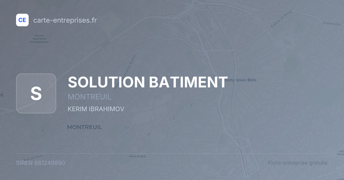 SOLUTION BATIMENT — 881249890 — fiche entreprise