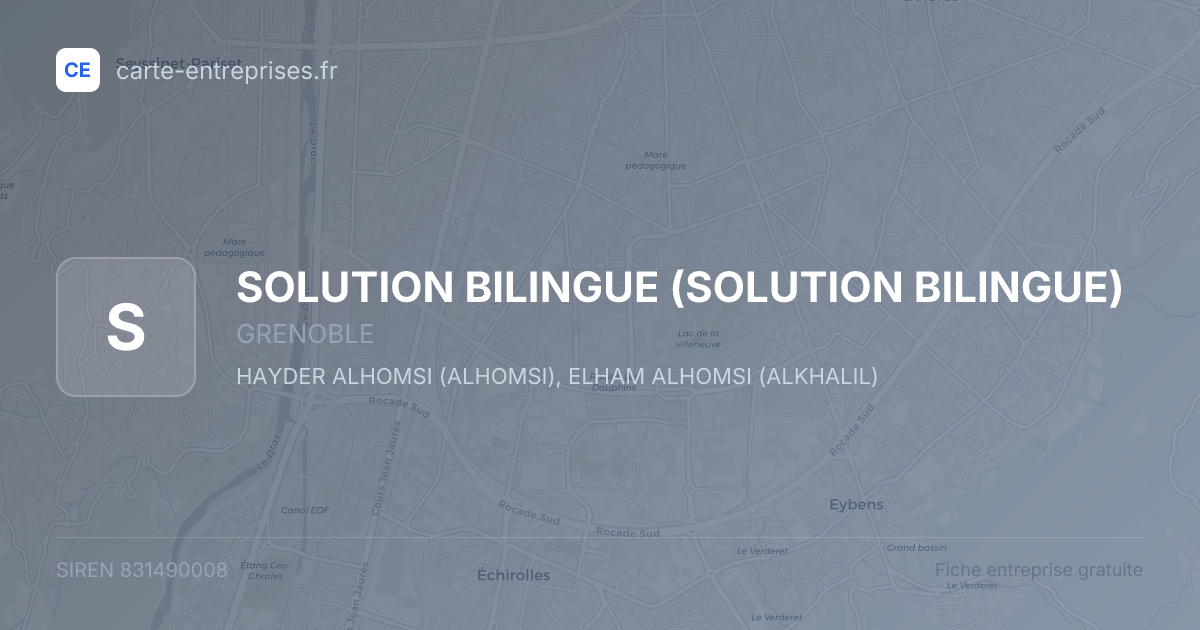SOLUTION BILINGUE — 831490008 — fiche entreprise