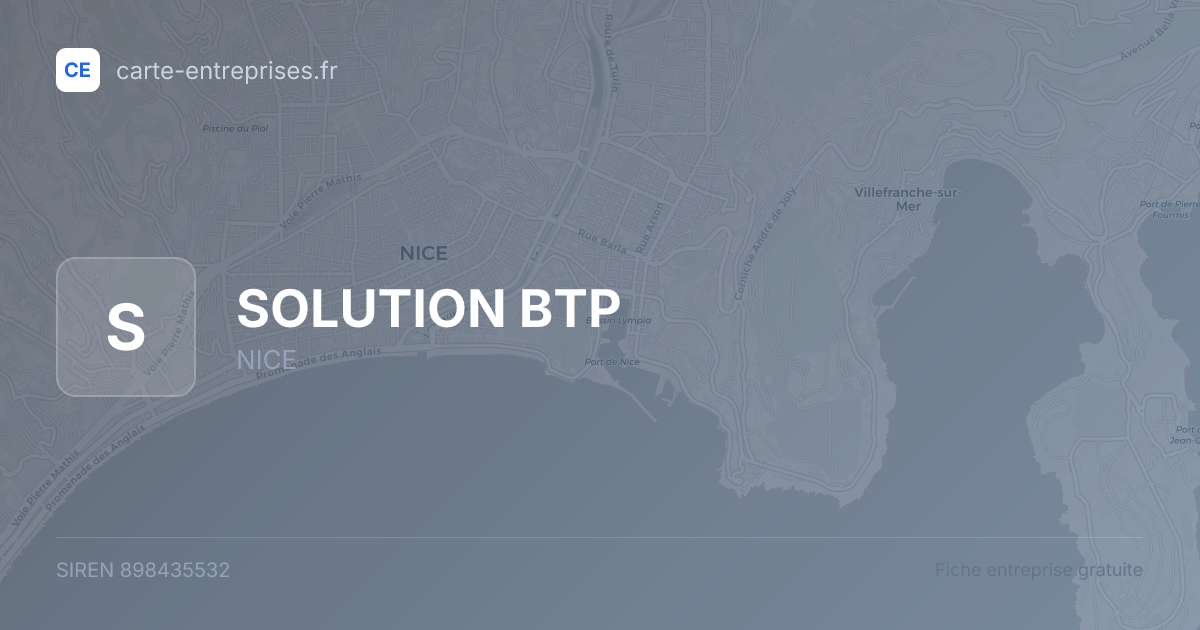 SOLUTION BTP — 898435532 — fiche entreprise