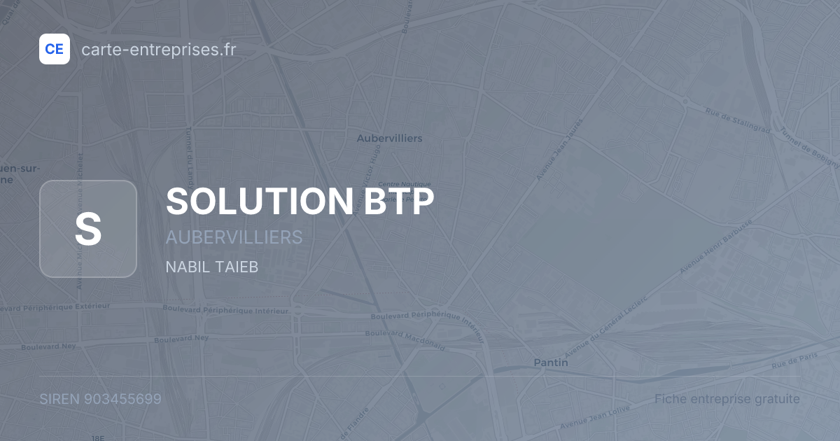 SOLUTION BTP — 903455699 — fiche entreprise