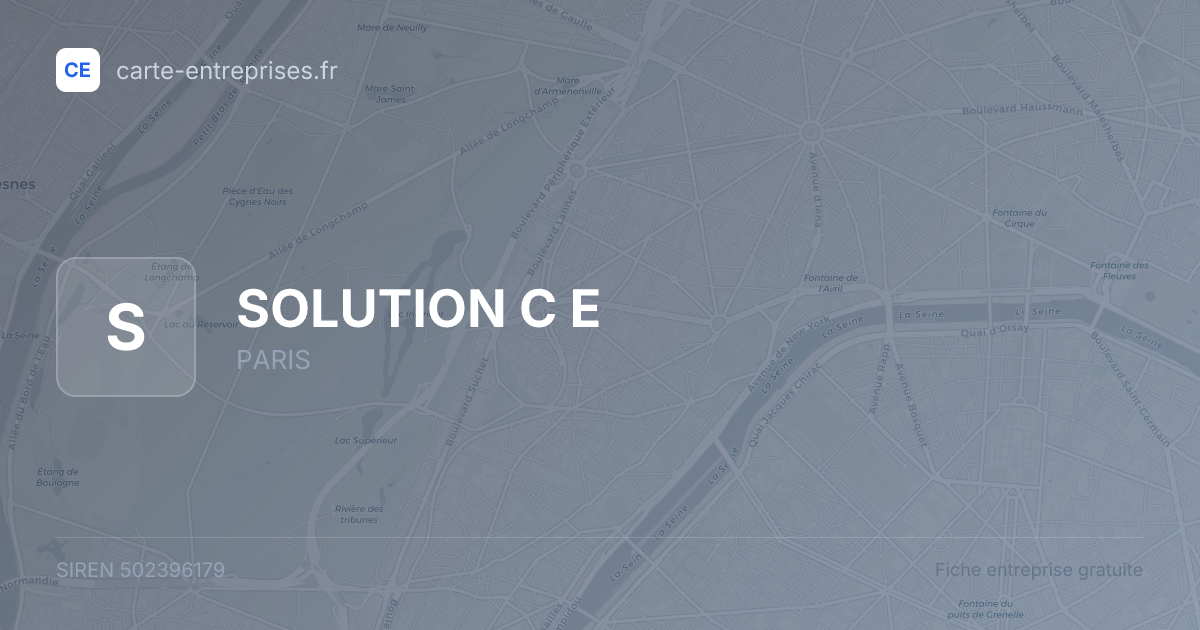 SOLUTION C E — 502396179 — fiche entreprise