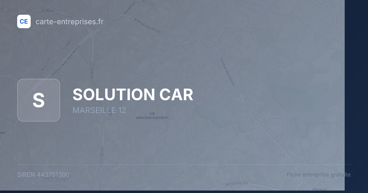 SOLUTION CAR — 443751300 — fiche entreprise