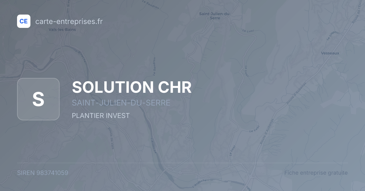 SOLUTION CHR — 983741059 — fiche entreprise