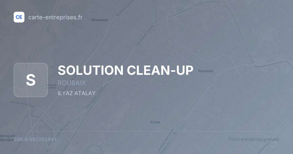 SOLUTION CLEAN-UP — 982263444 — fiche entreprise