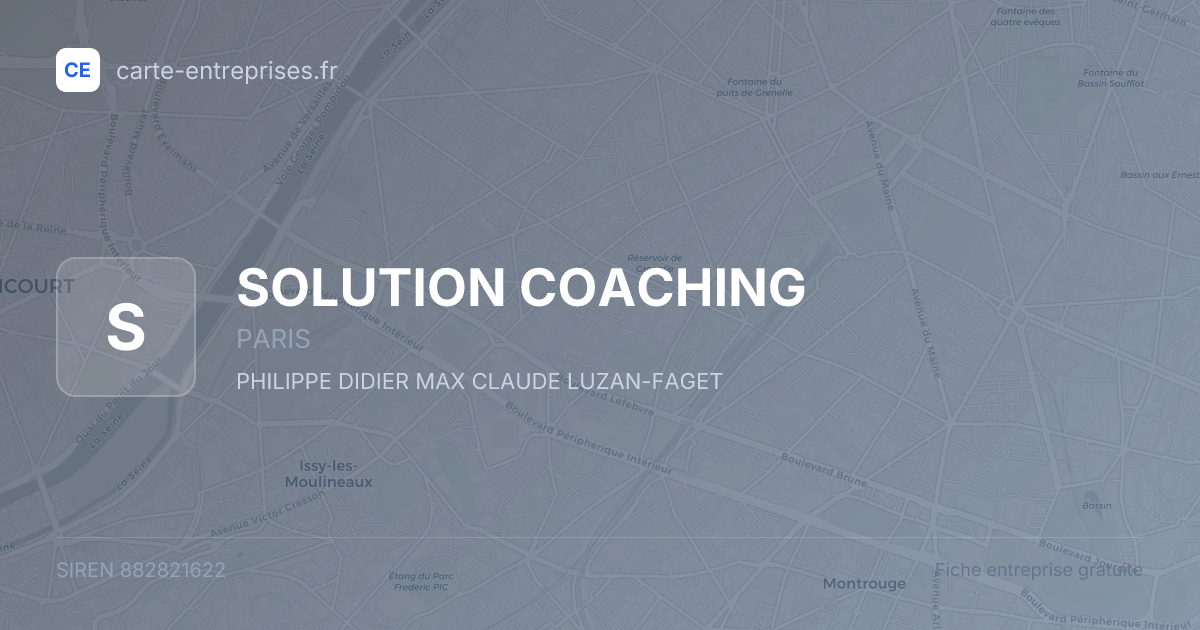 SOLUTION COACHING — 882821622 — fiche entreprise