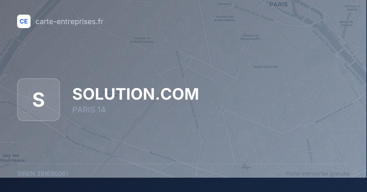 SOLUTION.COM — 391695061 — fiche entreprise