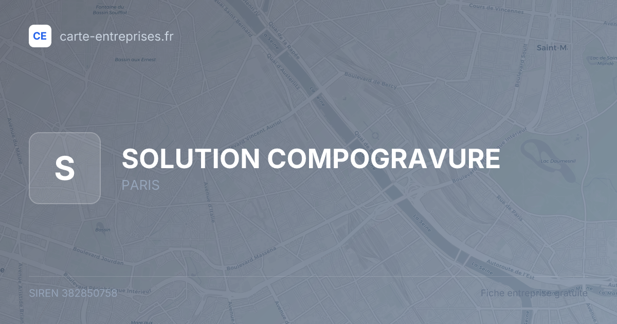SOLUTION COMPOGRAVURE — 382850758 — fiche entreprise