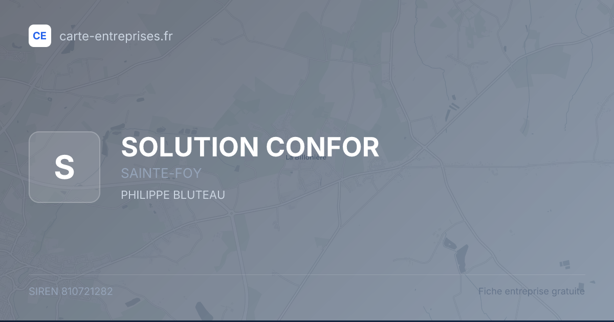 SOLUTION CONFOR — 810721282 — fiche entreprise