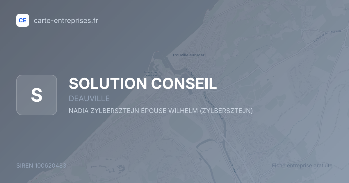 SOLUTION CONSEIL — 100620483 — fiche entreprise