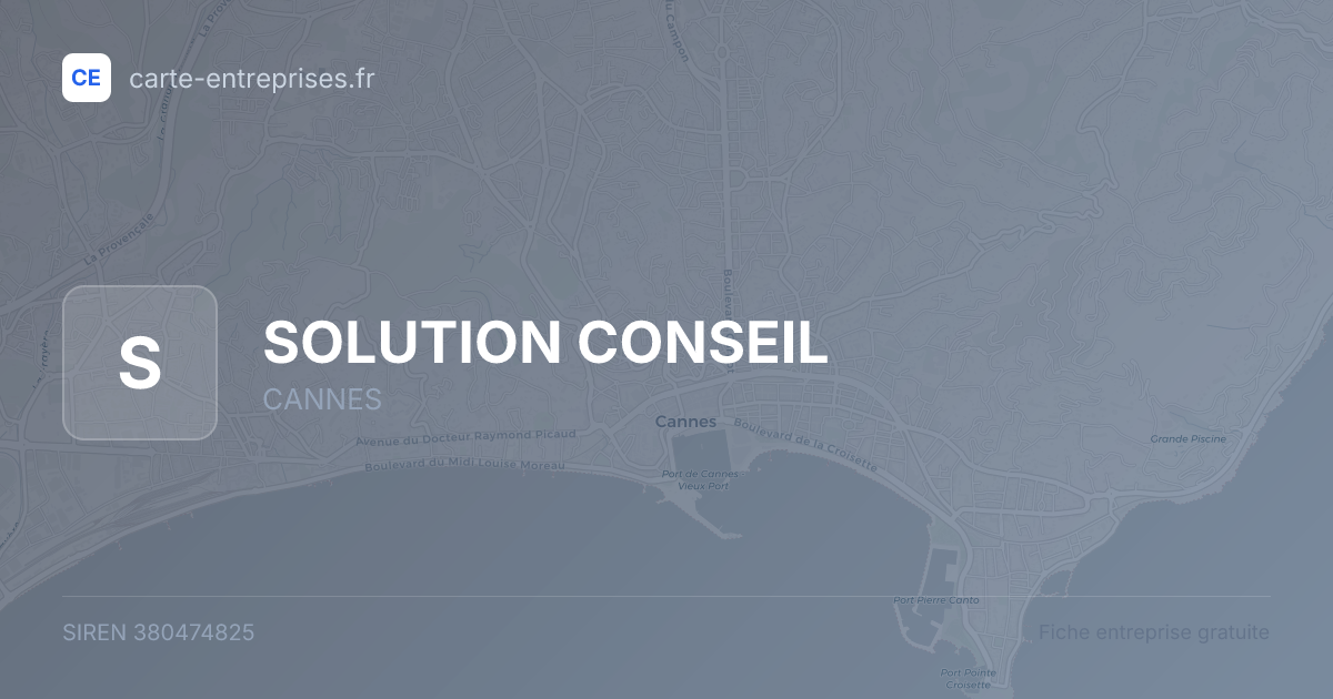 SOLUTION CONSEIL — 380474825 — fiche entreprise