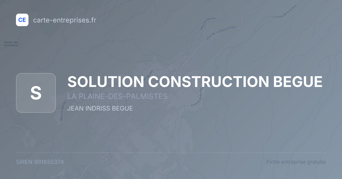 SOLUTION CONSTRUCTION BEGUE — 991655374 — fiche entreprise