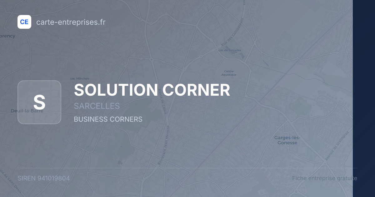 SOLUTION CORNER — 941019804 — fiche entreprise