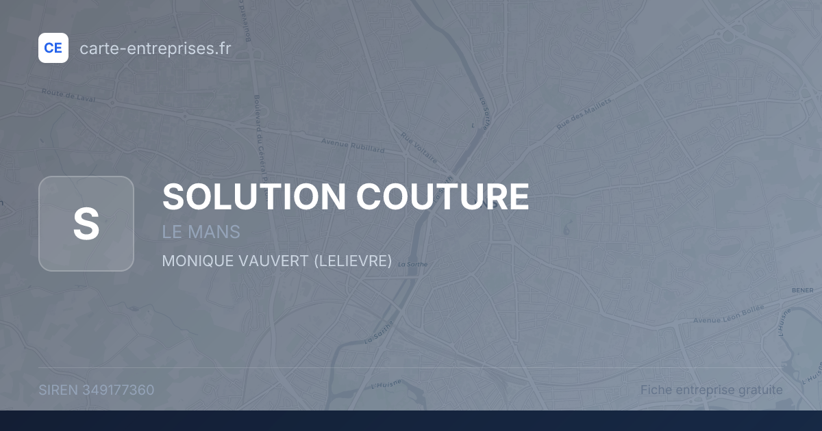 SOLUTION COUTURE — 349177360 — fiche entreprise
