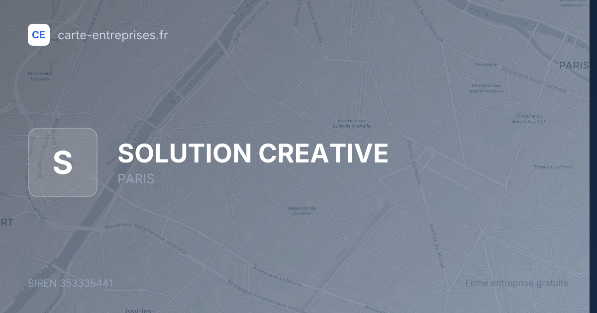 SOLUTION CREATIVE — 353335441 — fiche entreprise