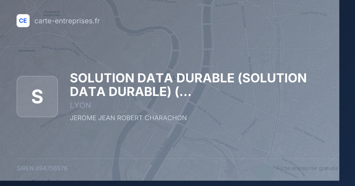SOLUTION DATA DURABLE (SOLUTION DATA DURABLE) (SDD) — 894756576 — fiche entreprise