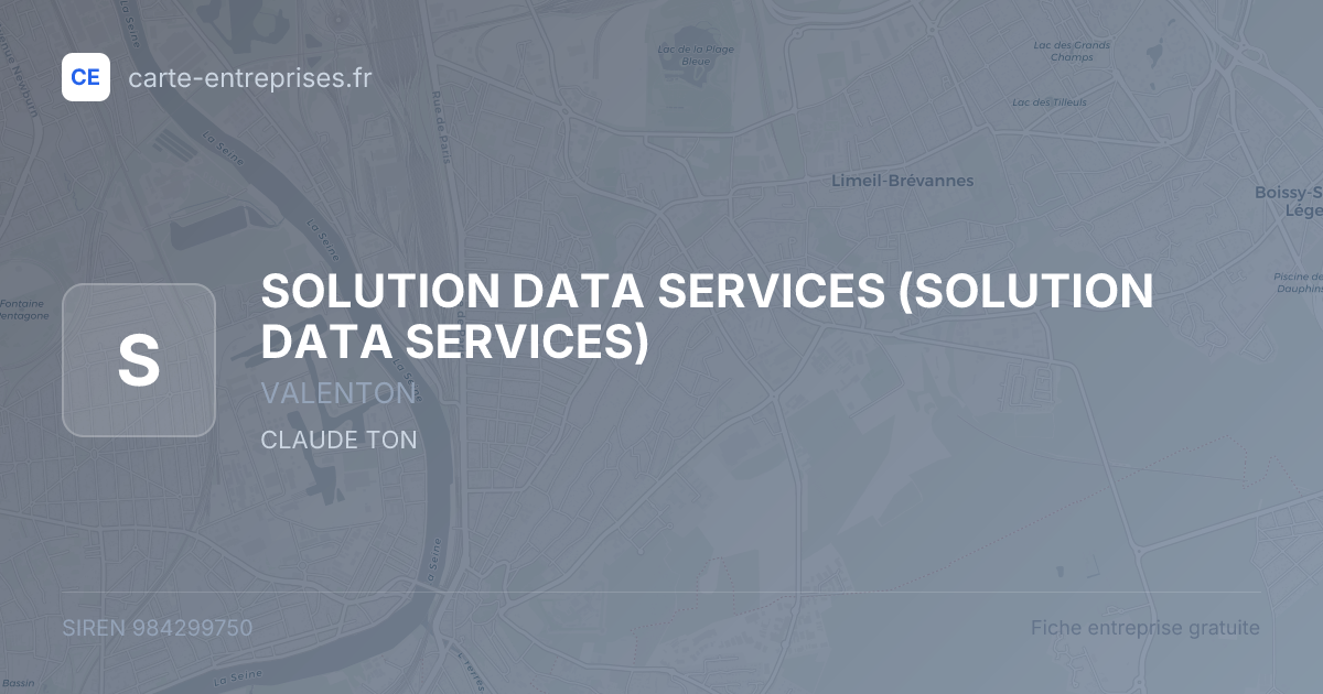 SOLUTION DATA SERVICES — 984299750 — fiche entreprise