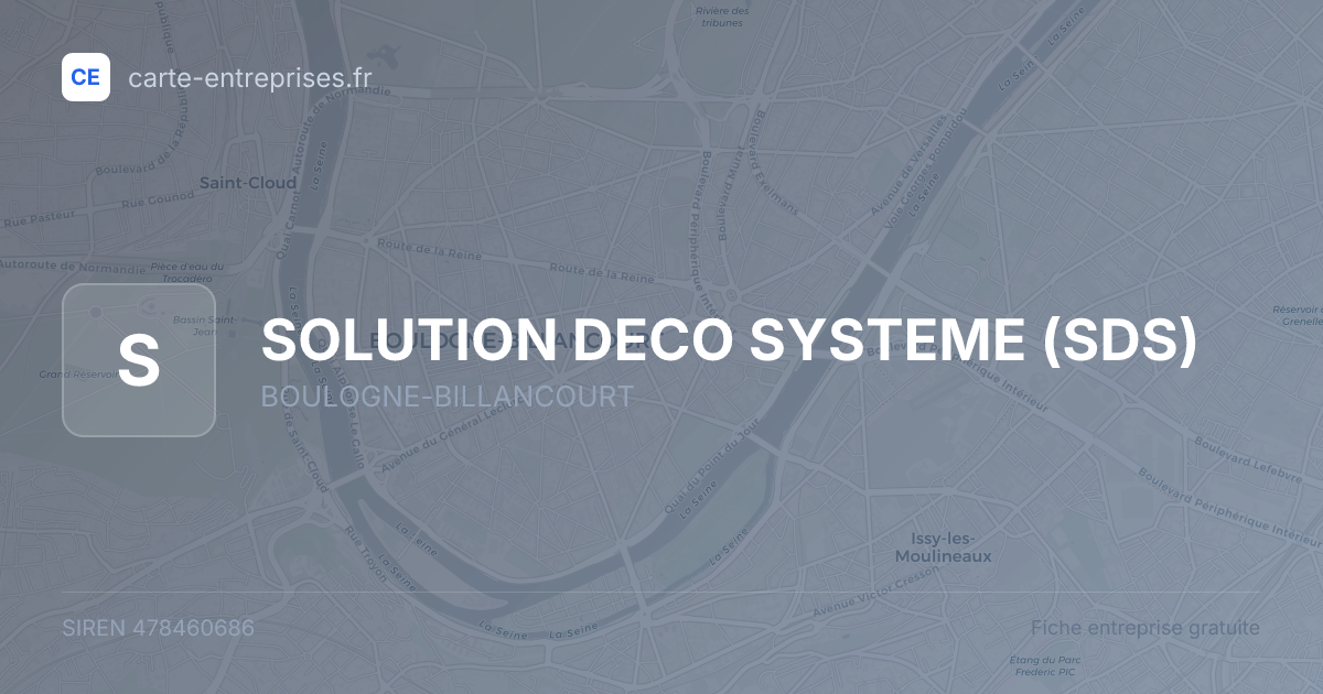 SOLUTION DECO SYSTEME (SDS) — 478460686 — fiche entreprise