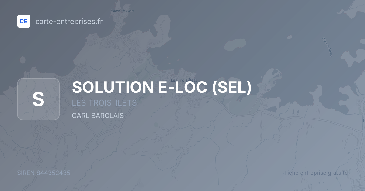 SOLUTION E-LOC (SEL) — 844352435 — fiche entreprise