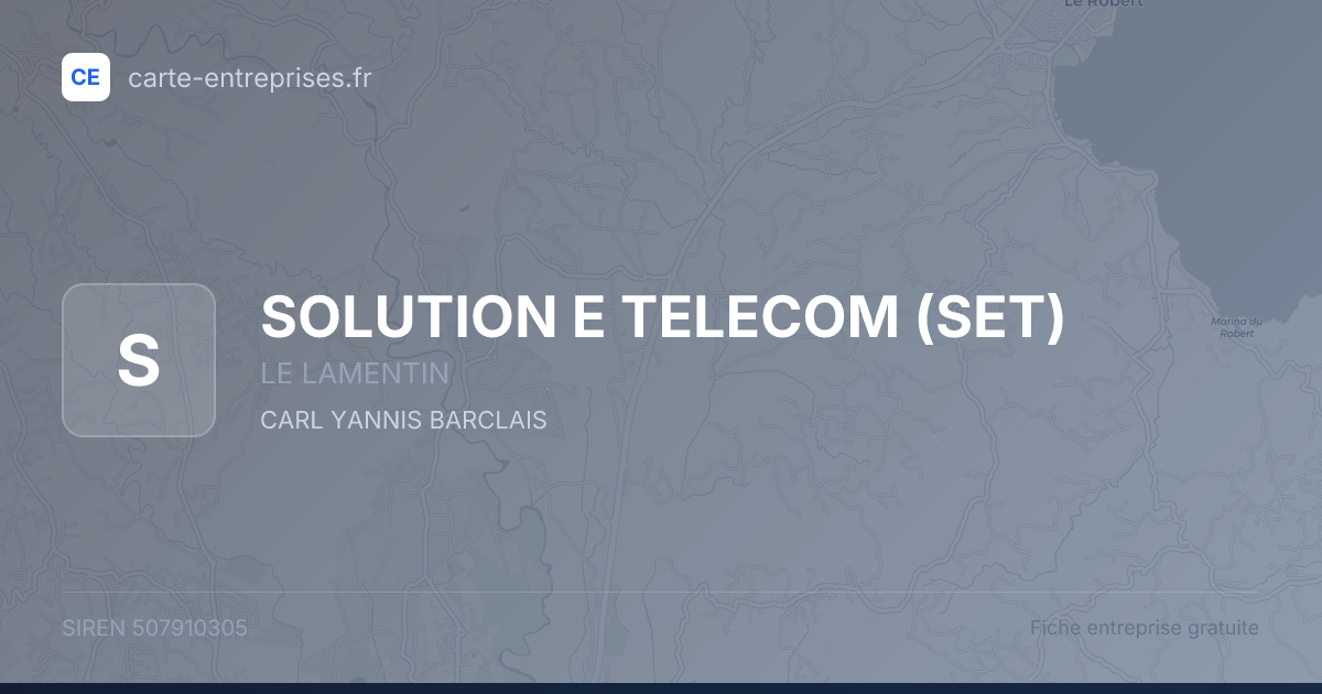SOLUTION E TELECOM (SET) — 507910305 — fiche entreprise