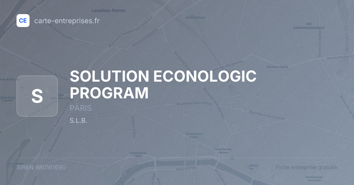 SOLUTION ECONOLOGIC PROGRAM — 880161690 — fiche entreprise