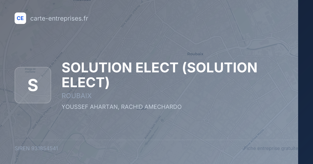SOLUTION ELECT — 931854541 — fiche entreprise