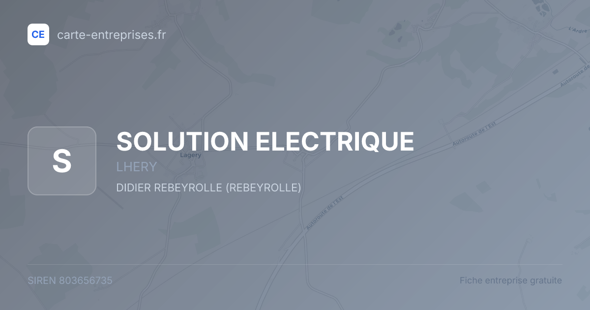 SOLUTION ELECTRIQUE — 803656735 — fiche entreprise