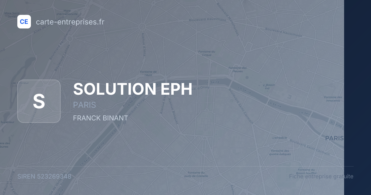 SOLUTION EPH — 523269348 — fiche entreprise