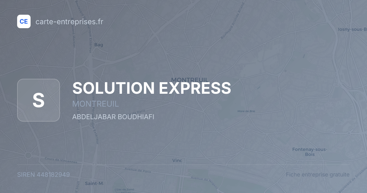 SOLUTION EXPRESS — 448182949 — fiche entreprise