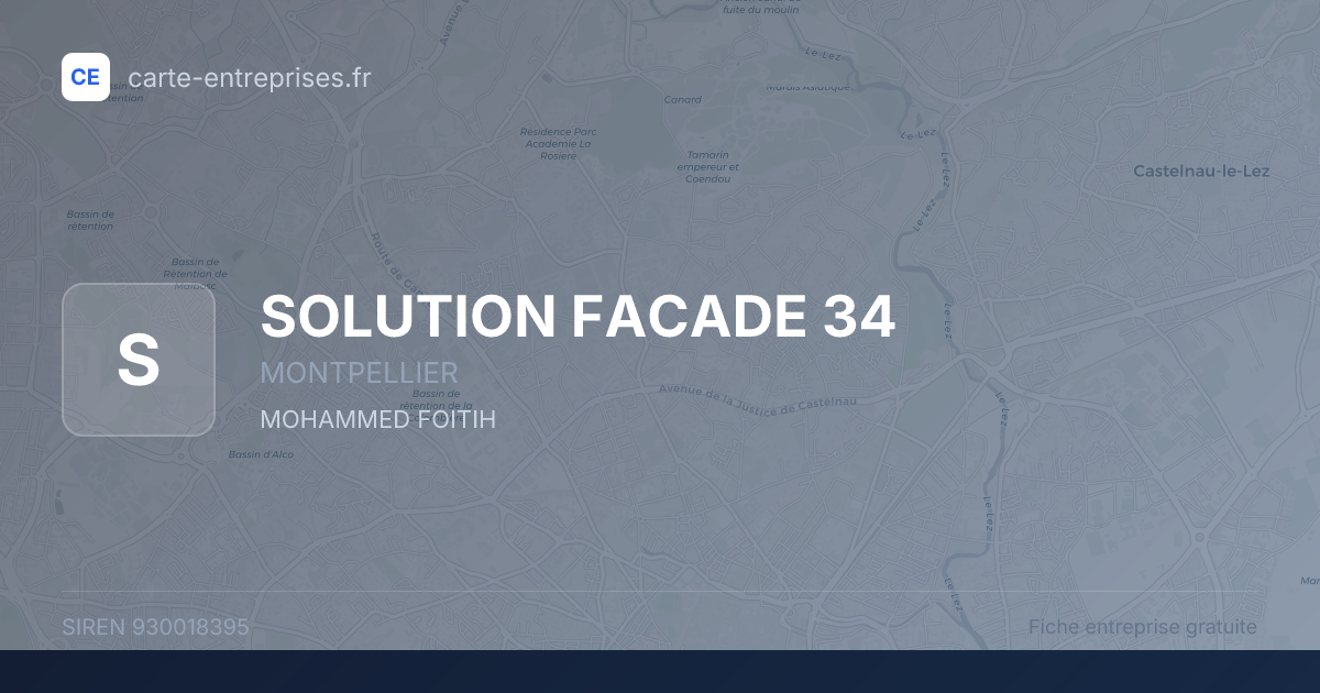 SOLUTION FACADE 34 — 930018395 — fiche entreprise