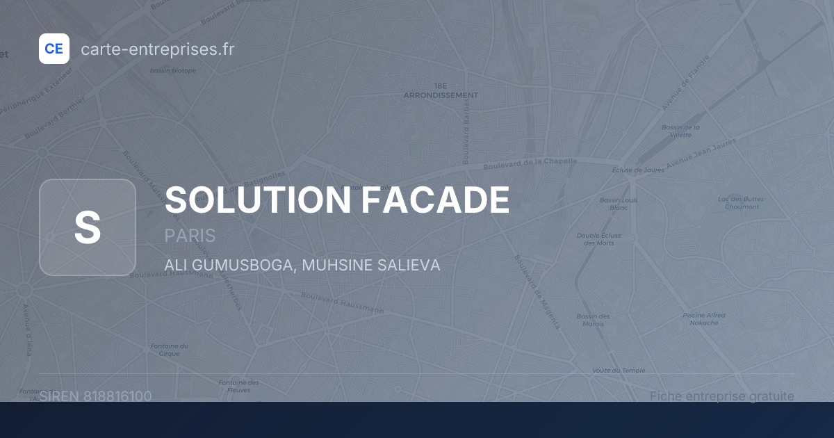SOLUTION FACADE — 818816100 — fiche entreprise