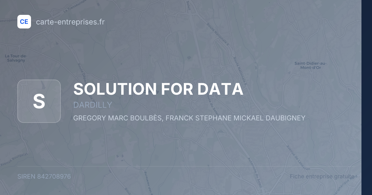 SOLUTION FOR DATA — 842708976 — fiche entreprise