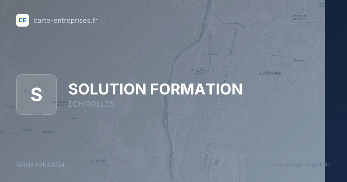 SOLUTION FORMATION — 491140554 — fiche entreprise