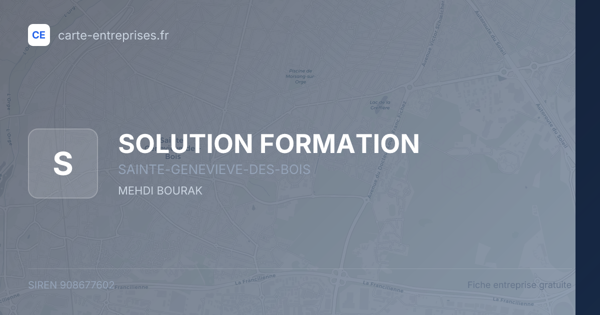 SOLUTION FORMATION — 908677602 — fiche entreprise