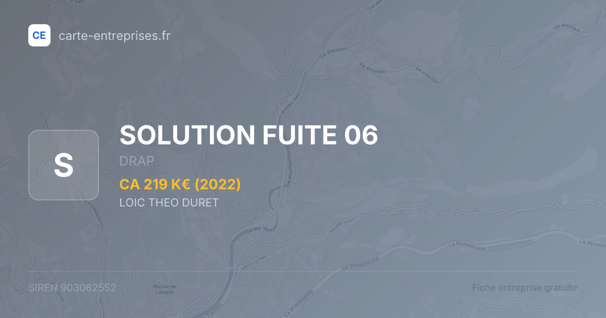 SOLUTION FUITE 06 — 903062552 — fiche entreprise