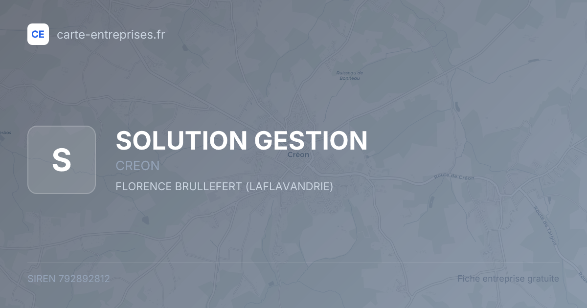 SOLUTION GESTION — 792892812 — fiche entreprise