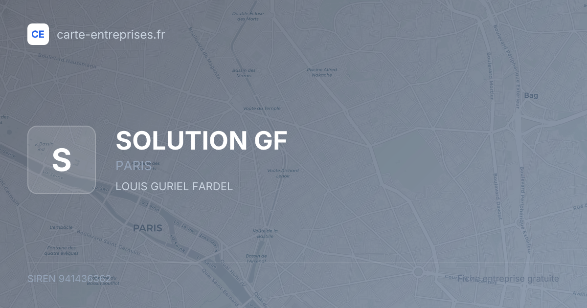 SOLUTION GF — 941436362 — fiche entreprise