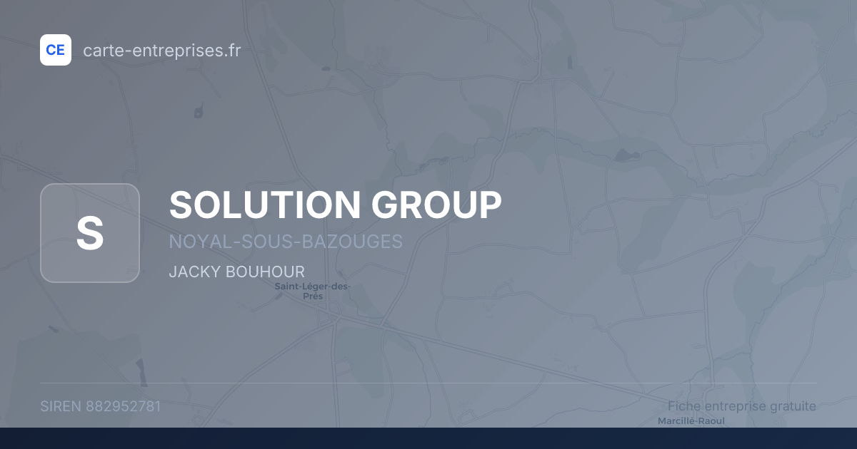 SOLUTION GROUP — 882952781 — fiche entreprise