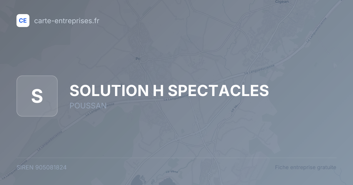 SOLUTION H SPECTACLES — 905081824 — fiche entreprise