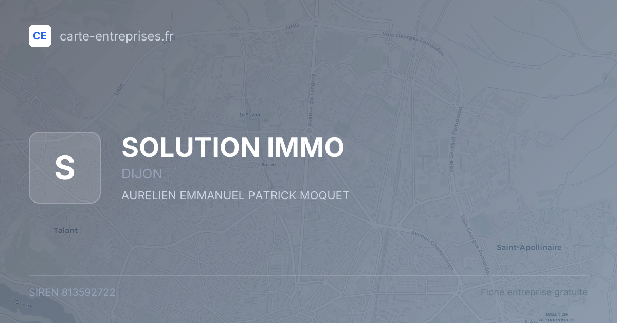 SOLUTION IMMO — 813592722 — fiche entreprise
