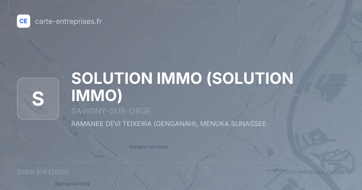 SOLUTION IMMO — 878425560 — fiche entreprise
