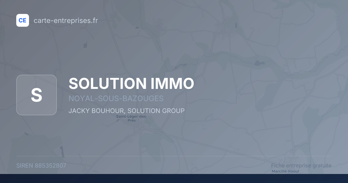 SOLUTION IMMO — 885352807 — fiche entreprise